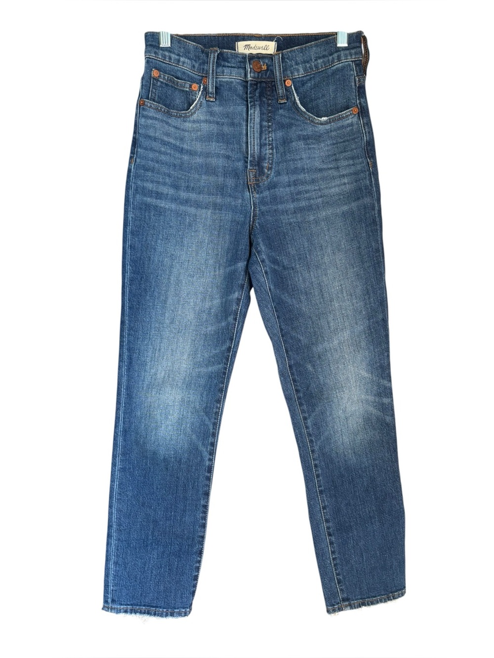 Madewell The Perfect Vintage Crop Jean High Waist Straight Medium Wash Size 25